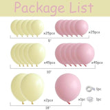 Pastel Pink Yellow Balloon Garland Arch Kit 143Pcs Macaron Pink And Yellow Balloon Arch Kit For Honey Bear Baby Shower Princess Birthday Wedding Party Decorations
