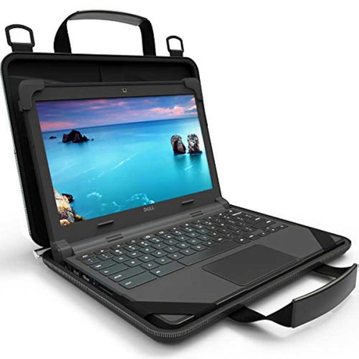 13-14 Inch Always-On Chromebook Protective Hard Case With Adjustable Shoulder Strap And Carrying Handles