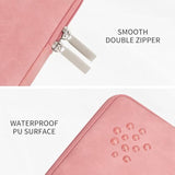 Rainyear 11 Inch Laptop Sleeve Pu Suede Leather Case Protective Padded Cover Water Resistant Carrying Bag Compatible With 11.6 Macbook Air Surface Pro For 11 Notebook Computer Tablet Chromebook(Coral)