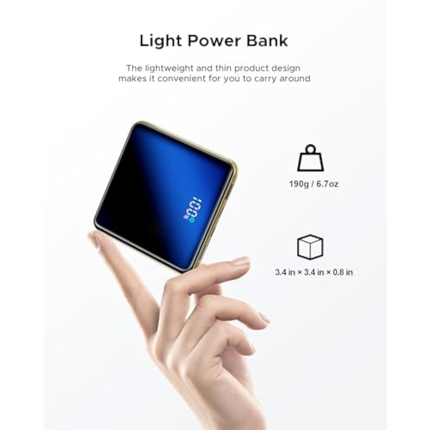 10000Mah Portable Charger With Built-In Cables,22.5W Fast Charging Power Bank,Smart Led Display,Compact External Battery For Iphone,Samsung,Tablet
