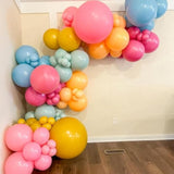 Boho Balloon Kit: Pink, Yellow & Orange Latex Balloons for Parties