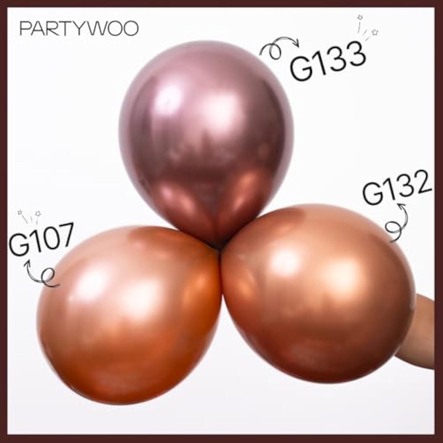 50pcs Metallic Copper Balloons 12 Inch Chrome Balloons for Fall Baby Shower Party Decor