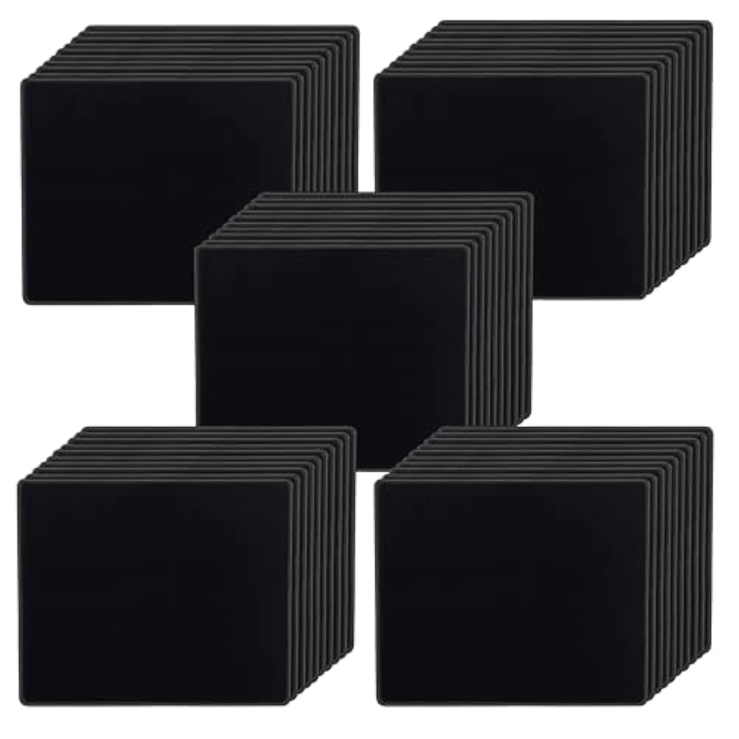 SaiTech IT 50 Pack Mouse Pad with Stitched Edges Non-Slip Rubber Base, Premium-Textured and Waterproof Mousepads Bulk, Mouse Pad for Computers, Laptop (8.66 x 7.1 Inch) - Black