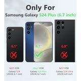 For Samsung Galaxy S24-Plus Case: Rugged Protective S24+ Phone Cases With Kickstand | Durable Matte Drop Proof Hard Covers Military Grade Shockproof Protection Sturdy Heavy Duty Blue