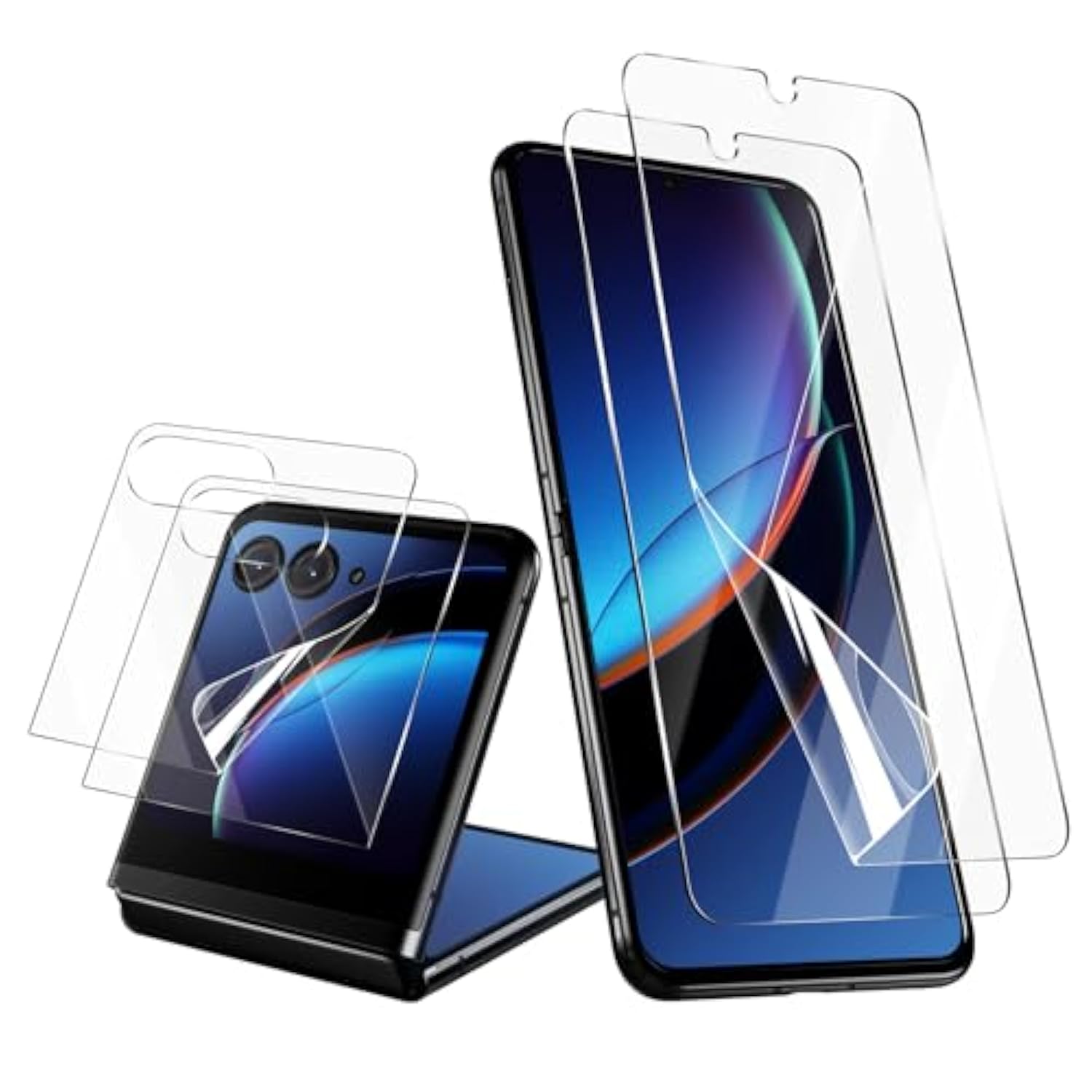 [2+2 Pack] Tpu Screen Protector For Motorola Razr 2024/2025 (Not Glass),2 Pack Tpu Screen Protector + 2 Front Tpu Film, Bubble Free, Case Friendly, Hd Clear