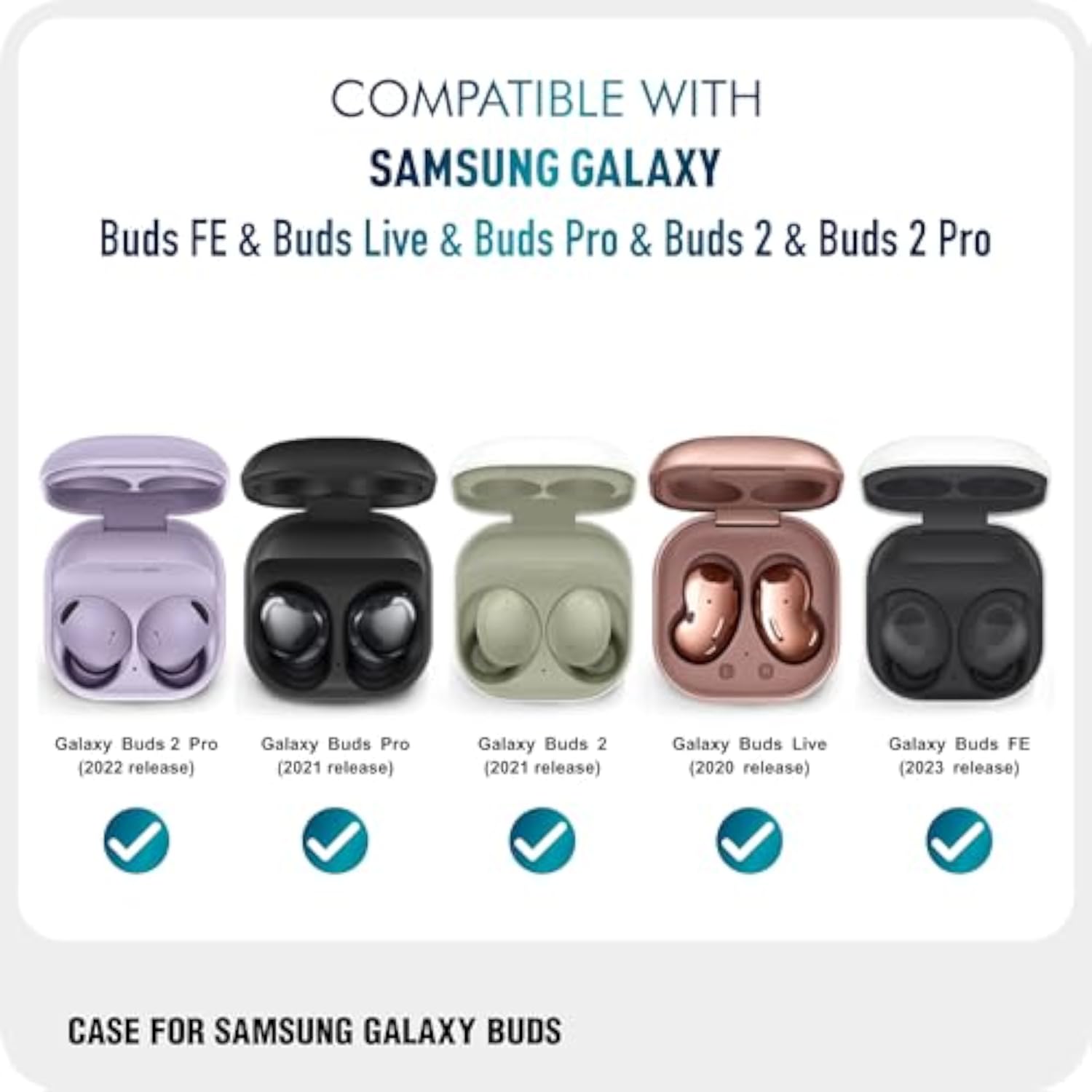 Cute Pattern Hard Shell Case for Galaxy Buds 2, Galaxy Buds Pro, Galaxy Buds Live with Key Chain Clip, Purple