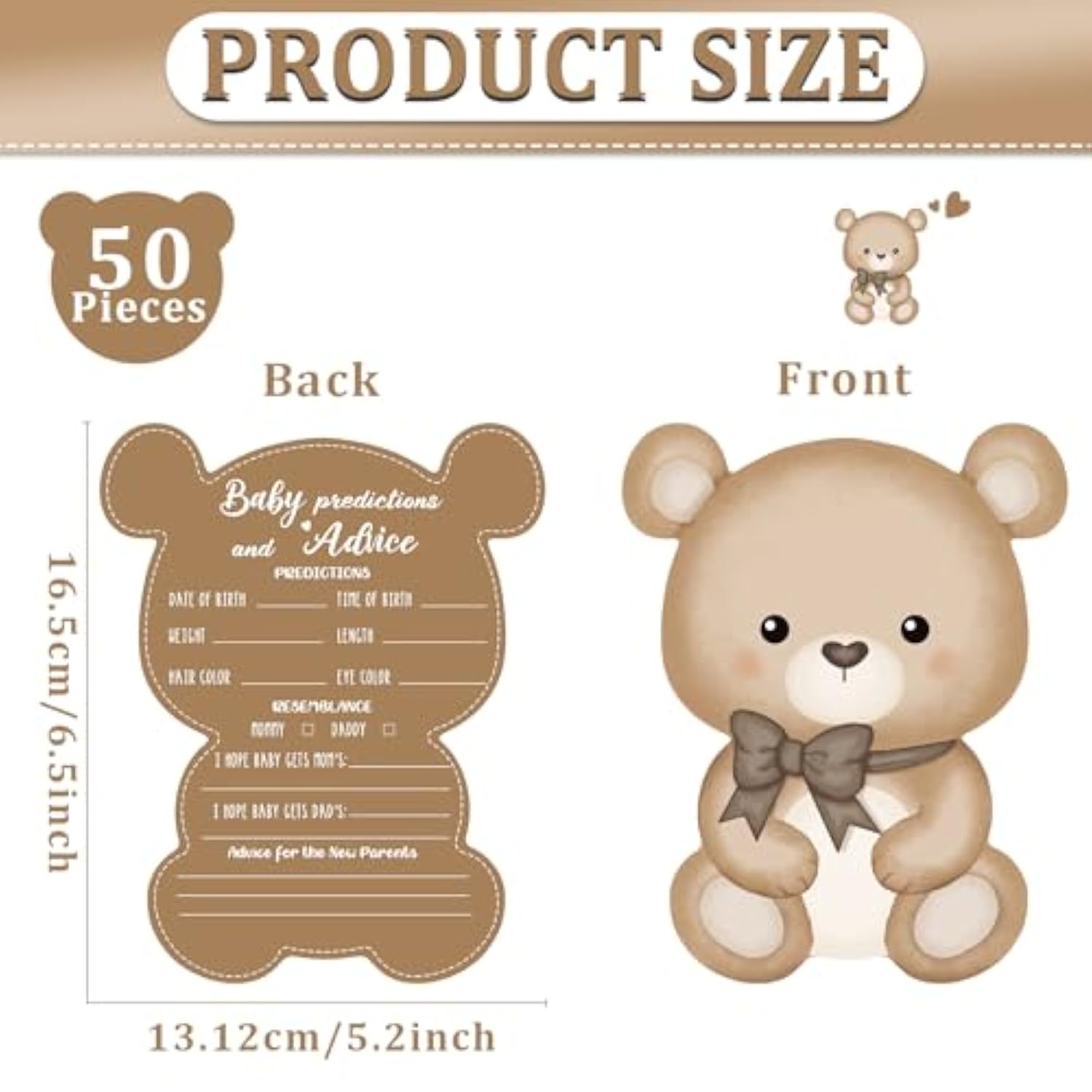 50 Pcs Teddy Bear Baby Shower Game Set Prediction And Advice Cards We Can Bearly Wait Baby Shower Decorations Bear Best Wishes Gender Neutral Game Party Activity Supplies