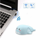 2.4G Wireless Cute Mouse, Dolphin Cartoon Animal Kawaii Mouse, Lightweight Soundless Mouse, Portable 3 Levels Dpi Mice With Usb Receiver, For Pc Laptop Computer(Blue)