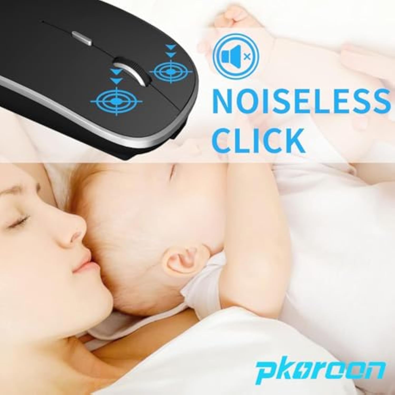 Wireless Mouse, Rechargeable 2.4G Wireless Mouse With Silent Optical Click, Usb Receiver And Type-C Adapter, 3 (1000/1200/1600) Adjustable Dpi For Computer, Laptop, Pc, Mac