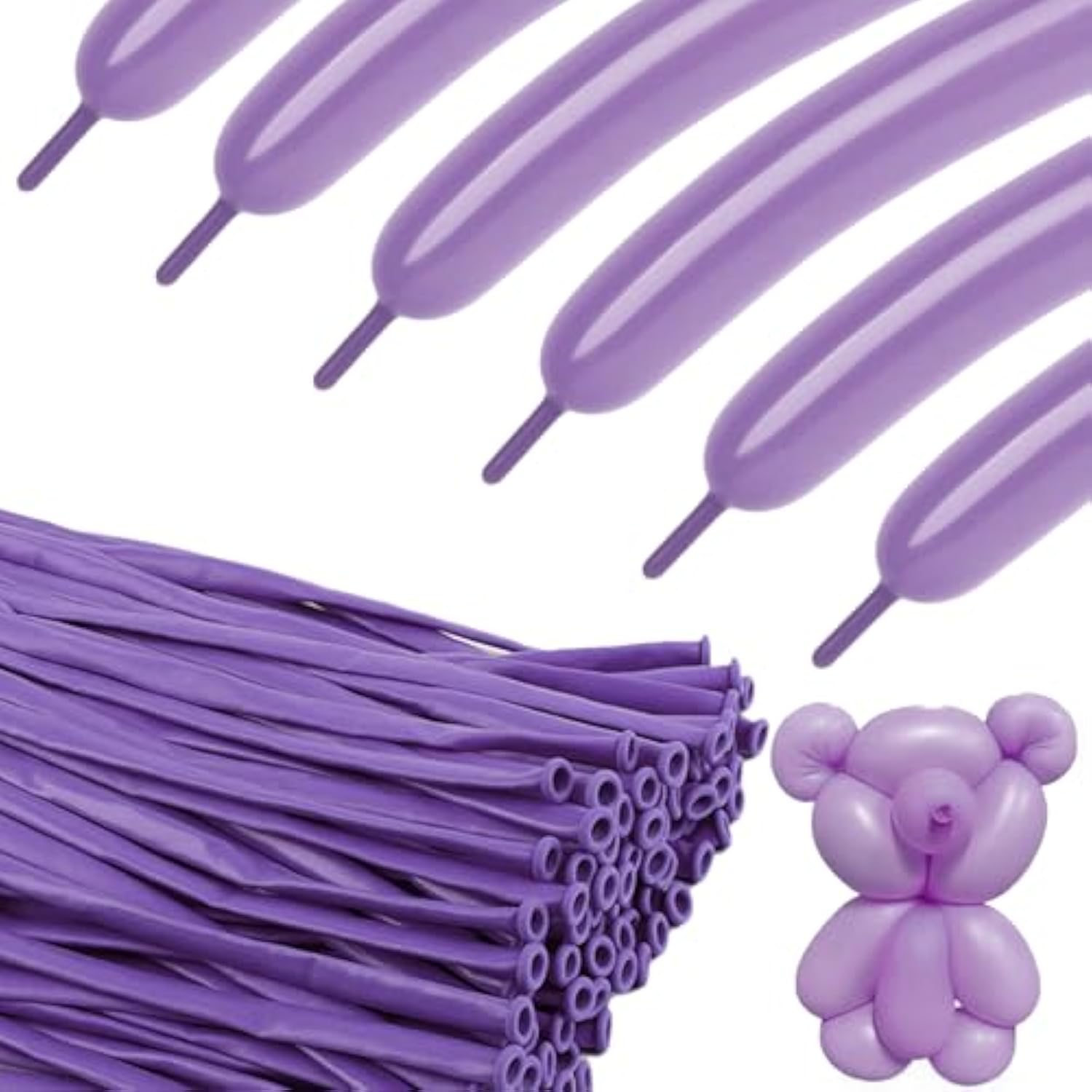 260 Balloons - Purple Long Balloons For Tying Balloon Arch, 100Pcs Twisting Balloon For Animal Modeling & Birthday Party Decorations