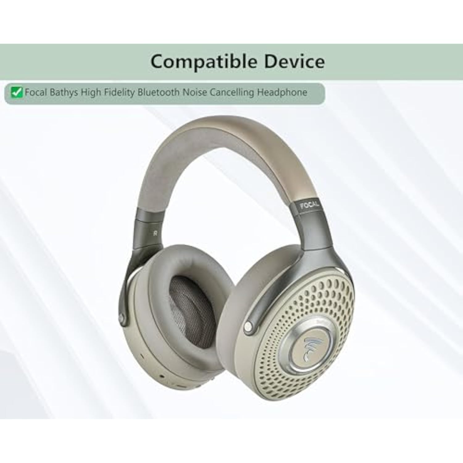 Breathable Earpads Replacement Compatible With Focal Bathys High Fidelity Bluetooth Noise Cancelling Headphone Ear Pads Cushion(Breathable Fabric/High Density Foam)
