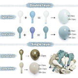 Dusty Blue Beige Balloon Arch Kit Neutral Garland for Baby Shower, Wedding, or Birthday