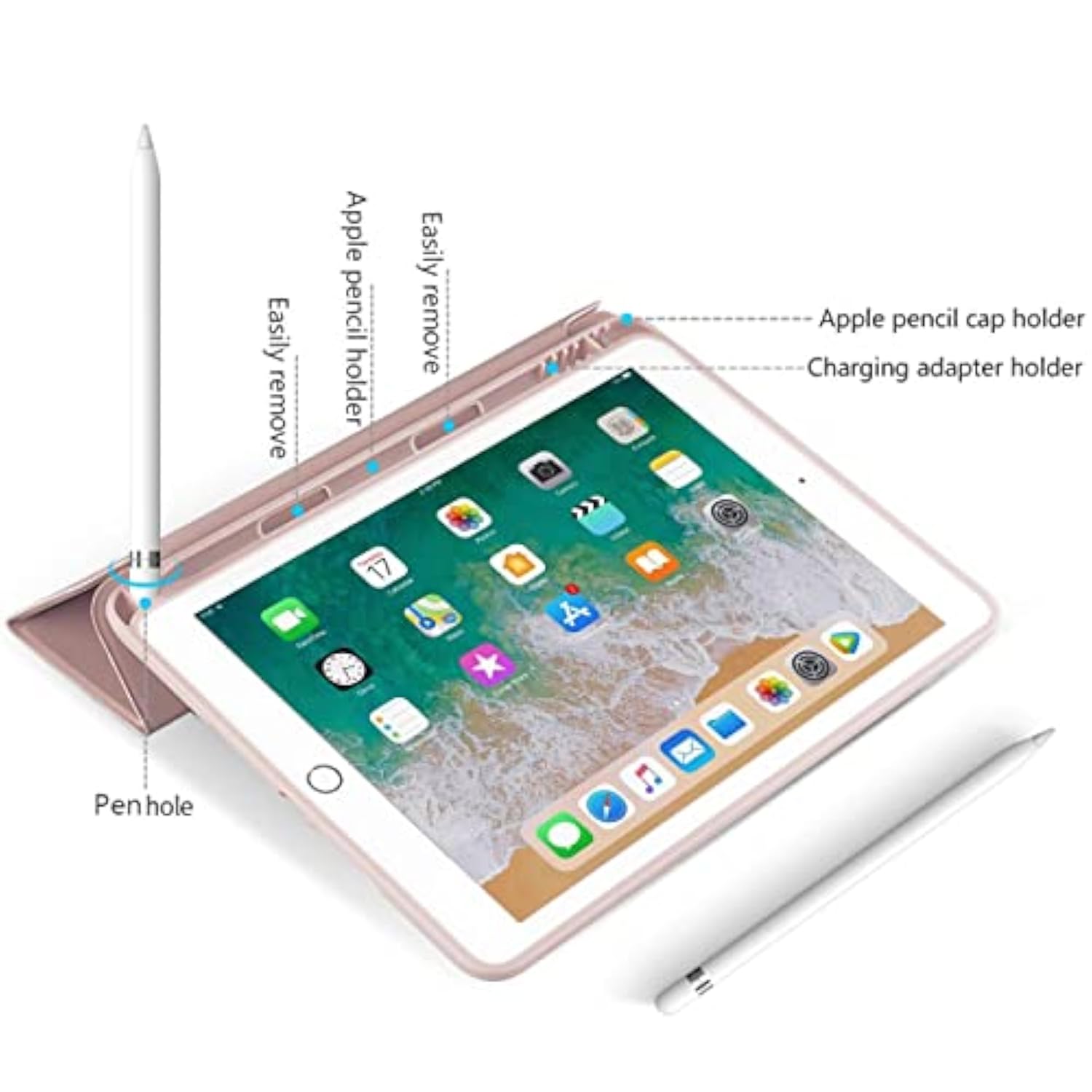 Case For Ipad 9Th/8Th/7Th Generation 10.2 Inch, Slim Lightweight Trifold Stand