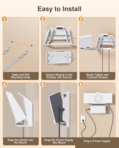 Starlink Gen 3 Router Wall Mount And Standard Power Supply Mount Kit; V3 Dish Abs Mounting Bracket Kit, Starlink Accessories For Rv, Truck, Vehicle, Office