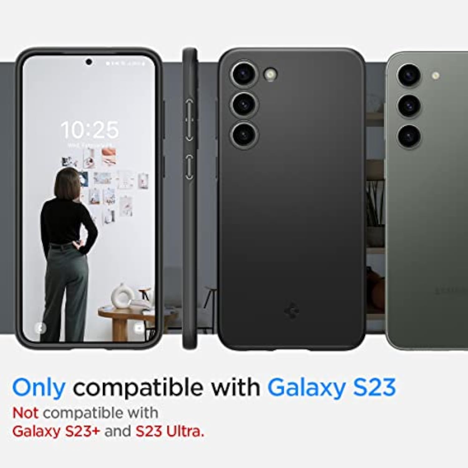 Spigen Thin Fit Designed for Galaxy S23 Case (2023) [Military-Grade Protection] - Black