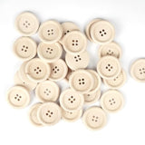 100Pcs 20Mm 3/4" Round Natural Wood Buttons 4 Holes Craft Sewing Butto