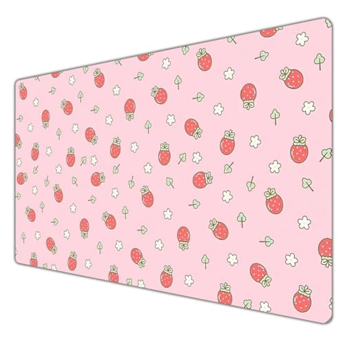 Kawaii Mousepad Cute Strawberry, Pink Gaming Deskmat, Anime Aesthetics Desk Mat, Strawberry Pastel Peach Yoghurt Kawaii Desk Pad, Cute Large Mouse Pad Mouse Mat