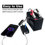 Portable Dc Converter With Battery Clip, 12V/24V To 5V 4-Port Usb Charger Multiport Power Adapter Compatible With Iphone Ipad Galaxy And Other Smart Phone & Tablets