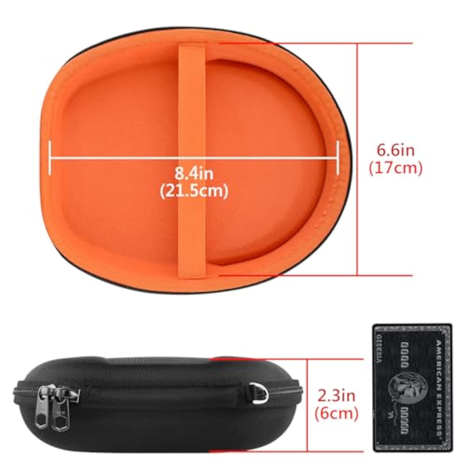 Geekria Shield Headphones Case Compatible with Plantronics HW520, Voyager 8200 UC, Voyager 4320 Case, Replacement Protective Hard Shell Travel Carrying Bag with Accessories Storage (Black)