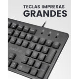 Perixx PERIBOARD-317ES ES un teclado con Cable y retroiluminado LED, Letras im