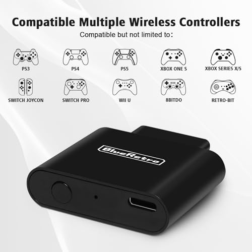 Blueretro Snk Neogeo Wireless Controller Adapter - Supports Firmware Upgrade, Dual-Mode Bt, Keymap Configuration, Compatible With Ps3/Ps4/Ps5,Xbox One S,Series X/S,Switch Pro Bluetooth Controllers