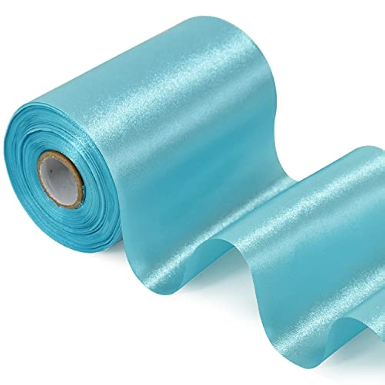 4 Inch Wide Light Blue Solid Satin Ribbon 22Yd Fabric Large Ribbon For