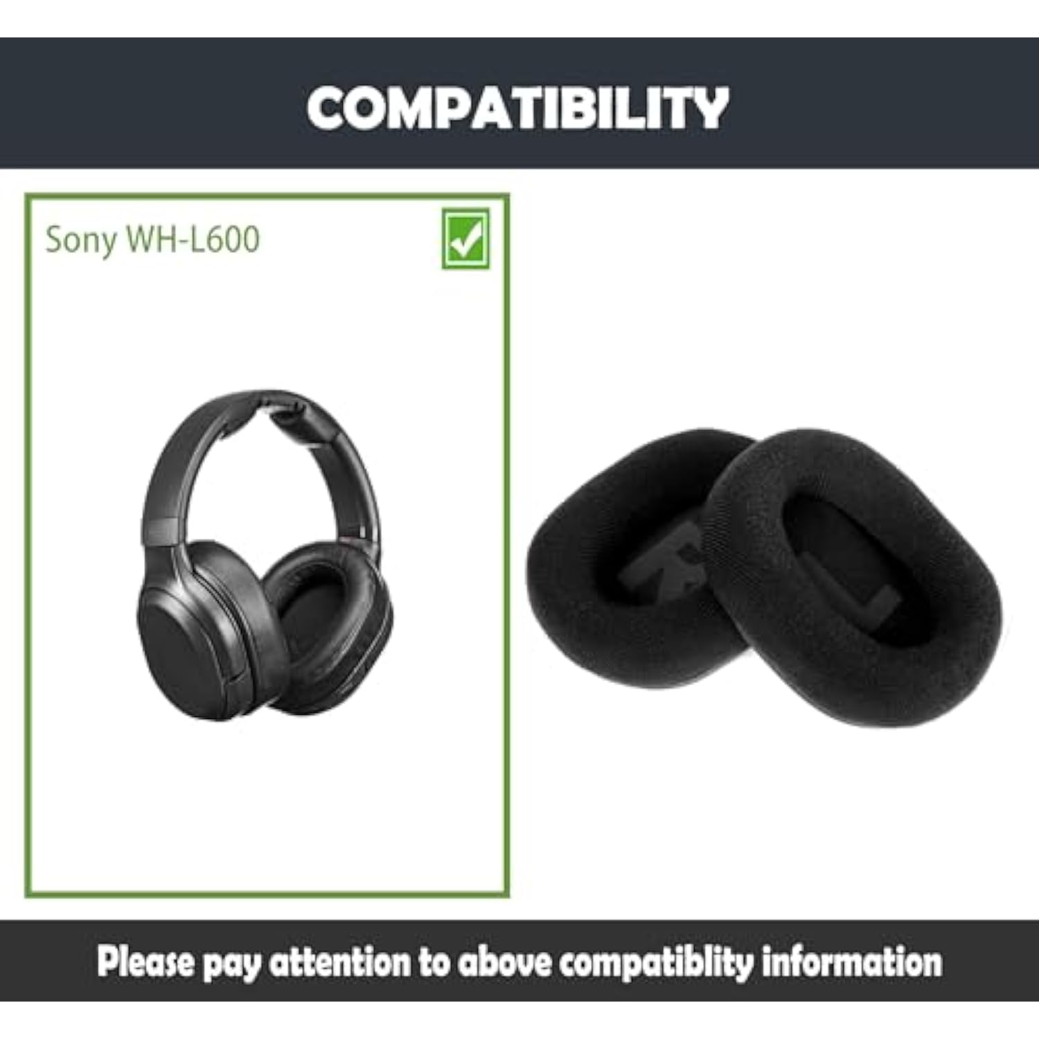 Replacement Earpads Cushion Compatible With Sony Wh-L600 Headphone Ear Pads With Soft Fabric&High Density Foam