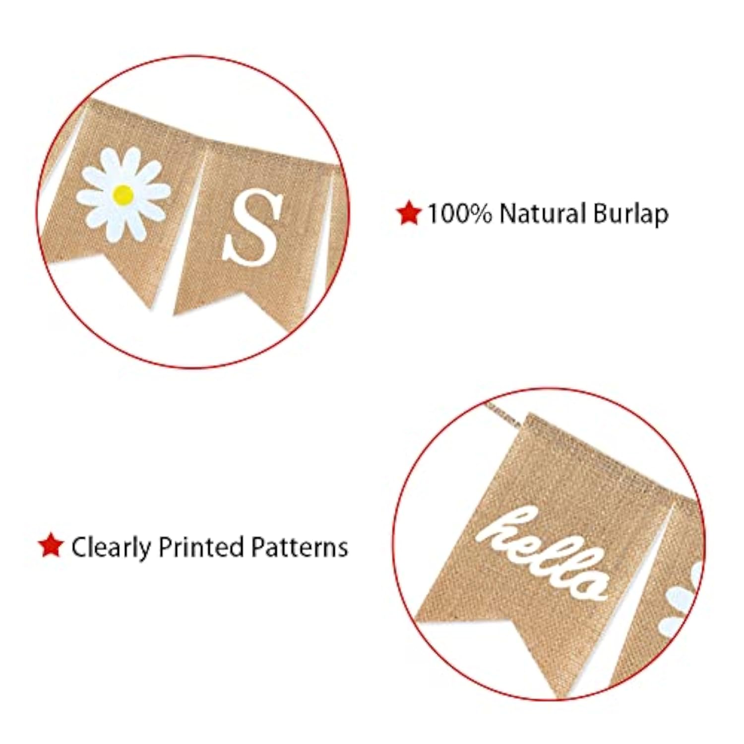 Hello Spring Banner Burlap Decorations, Daisy Themed Spring Decorations Garland With Flower For Mantle Fireplace Supplies Spring Bunting Garland Banner Decoration For Home Spring Themed Party Decor