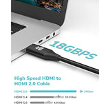 4K Hdmi Cable 50Feet, In-Wall Cl3 Rated Hdmi Cable 2.0 Support (Hdr10 8/10Bit