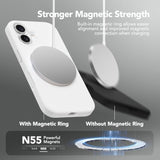 Magnetic For Iphone 16 Case, Compatible With Magsafe, [Screen Protector + Camera Lens Protector], Liquid Silicone Shockproof Protective Phone Case For Iphone 16 6.1", White