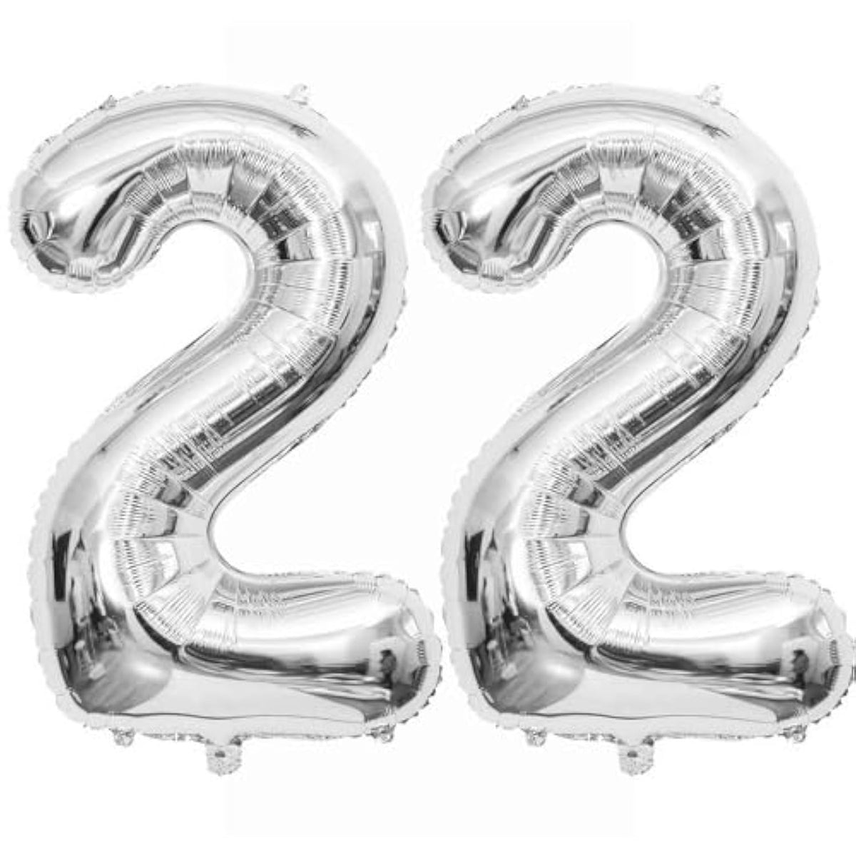 Silver 22 Number Balloons, 40 Inch Giant Number 22 Balloons Foil Mylar Helium Silver Number Balloons For 22Th Birthday Party Supplies Anniversary Event Celebration Decorations