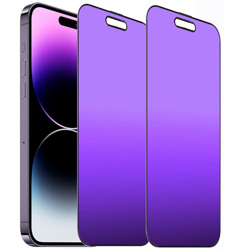 2 PCS Anti-Blue Privacy Matte Tempered Glass for iPhone 14 Pro Max Anti-Glare Anti-Spy Screen Protector Anti-Peeping Film 6.7 inch