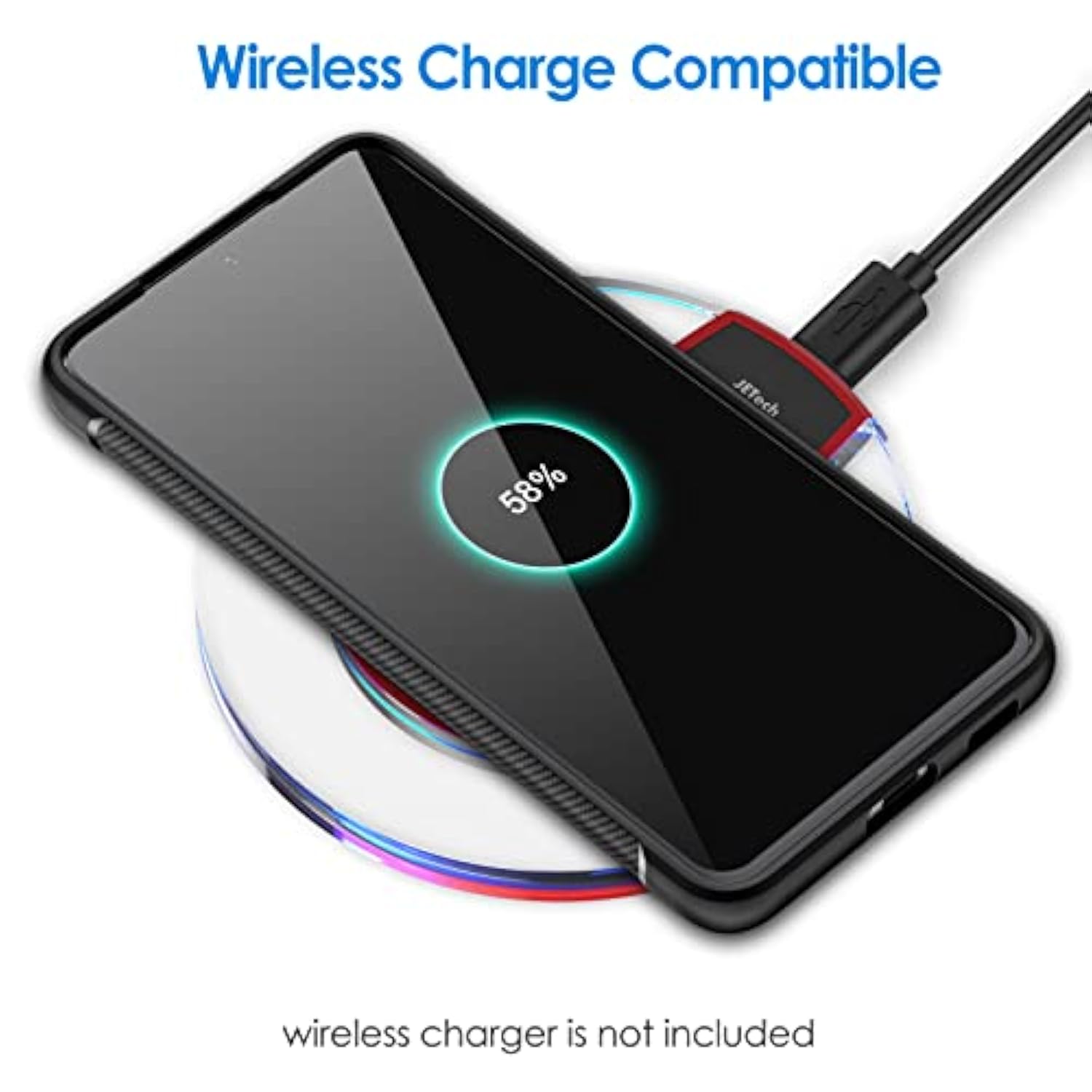 JETech Slim Fit Case for Samsung Galaxy S21 FE 5G 6.4-Inch, Thin Phone Cover with Shock-Absorption and Carbon Fiber Design (Black)