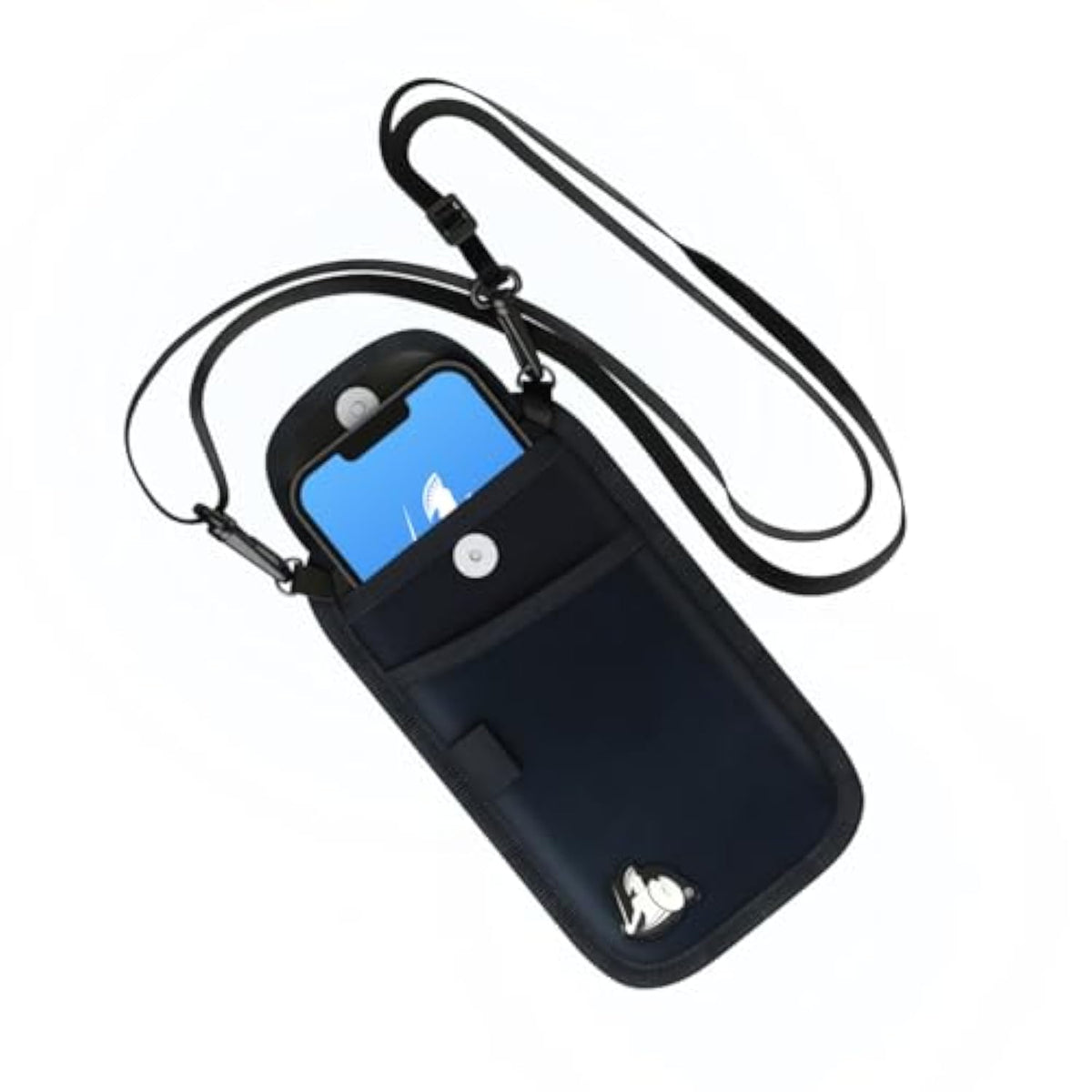 Emf Radiation Blocker Phone Pouch (Black) - Lightweight Radiation Blocker For Cell Phone With Crossbody Strap - Emf Shield With Extra Pocket (7.5 X 4 In)