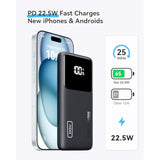 Portable Charger, Slimmest Fast Charging 10000Mah Usb C In/Out Power Bank, 22.5W Pd3.0 Qc4+ Battery Pack, Portable Phone Charger For Iphone 16 15 14 13 12 Pro Samsung S22 S21 Google Airpods Ipad