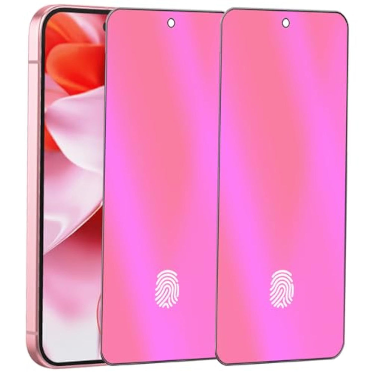 2 Pack Anti-Blue Privacy Tempered Glass For Google Pixel 10/10 Pro / 9/9 Pro Anti-Spy Screen Protector Film Support Finger Unlock 6.3 Inch