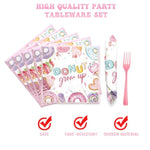 Two Sweet Birthday Party Supplies Tableware Set, Two Sweet Party Decorations, 2Nd Birthday Décor For Girl, Donut Themed Plates, Napkins, Forks, Serves 24 Guests