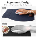 Magnetic Wireless Charging Mouse Pad With Ergonomic Design, Mousepad With Wrist Support, Foldable Mousepad With Wrist Rest And For Computer, Laptop, Office & Home, 14 X 12.1 In, Blue