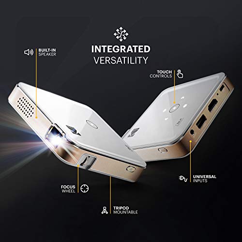 Luma 150 Ultra Mini Pocket Pico Projector - Built In Rechargeable Battery & Speaker, 1080P Support Portable Wireless Led Dlp Movie & Video Travel Projector, Connects To Iphone And Android