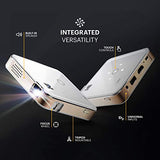 Luma 150 Ultra Mini Pocket Pico Projector - Built In Rechargeable Battery & Speaker, 1080P Support Portable Wireless Led Dlp Movie & Video Travel Projector, Connects To Iphone And Android