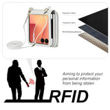 for  Galaxy Z Flip 7 Wallet Case, Crossbody Zipper Purse with Credit Card Slot Holder RFID Blocking PU Leather Adjustable Lanyard Detachable