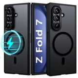 Magnetic For Samsung Galaxy Z Fold 7 Case [Compatible With Magsafe] Translucent Matte Phone Case Samsung Z Fold 7 Slim Shockproof Women Men Protective Cover For Galaxy Z Fold7 2025, Black
