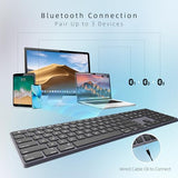 Bluetooth Slim Keyboard For Mac, Aluminum Rechargeable Keyboard Wireless, Low-Profile Silent Flat Key Compatible With Apple Imac, Macbook, Mac And Ios, Full Size - Space Gray