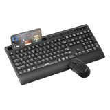 seenda Bluetooth Keyboard and Mouse Combo, Multi-Device Ergonomic Keyboard Mouse with Phone Holder, Full Size Wireless Quiet Combo Compatible for Windows, Laptop, MacBook, PC, iPad - Black