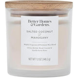 Better H&G Salted Coconut & Mahogany Scented Candle, 12 Oz Premium Wax Blend, Wooden Lid