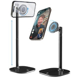 Cooper MagStand - Adjustable Magnetic iPhone Stand for Desk & Phone Holder for Video Recording, Compatible with MagSafe, Stand for iPhone 16 Pro Max, 15/14/13/12, Small Mag Safe Tripod (Night Black)