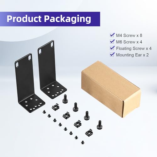 Rack Ear Kit For Tp-Link 19-Inch Rackmount Switches 1U Rack Width Extender 10.6 Inch To 19 Inch