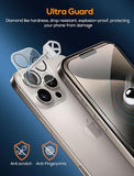 2 Pack Screen Protector for iPhone 15 Pro with 2 Pack Camera Lens Protector?Auto-Alignment?Premium Tempered Glass Film 9H Hardness?Dust-free?Scratch