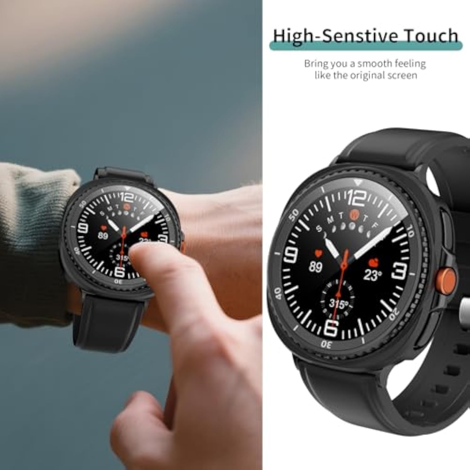 [4+4Pack] Case For Galaxy Watch8 Classic, Anti-Fog Tempered Glass Face Cover Film + All-Around Hard Pc Protective Screen Protector Compatible With Samsung Galaxy Watch 8 Classic 46Mm