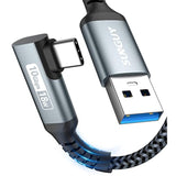 10Gbps Android Auto Usb C Cable 1Ft, Usb C 3.1 Gen 2 Cable Right Angle, 3A Fas